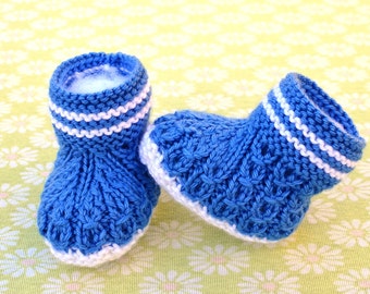 Mock Cables Boot Style Baby Booties Knitting Pattern (PDF download)
