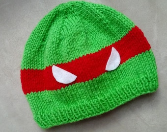 Patrón: gorro de tortuga ninja, sombrero.