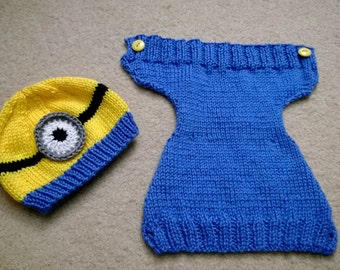 Patroon: gele babyset monster - luierhoes