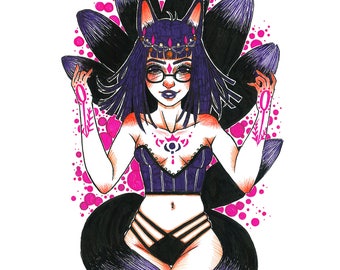 Kitsune Mischief - Archival Giclée Art Print - Various Sizes