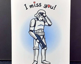 I Miss You - Geeky Greeting Card