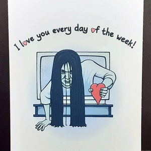 Eu te amo todos os dias da semana - Cartão de terror para o dia dos namorados