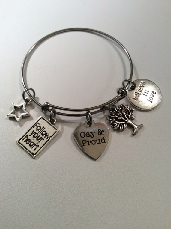 Items similar to Gay and Proud Handcrafted Themed ExpandablevWire Charm