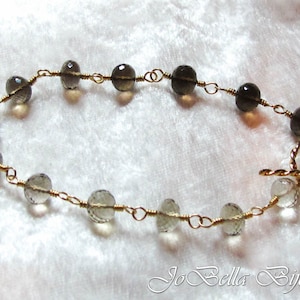 Smokey Quartz Bracelet / Gemstone Bracelet / 14K Gold-Filled / Gold Jewelry / Luxe Boho / For Her / Gift For Her / Luxe Bohemian / Jewellery