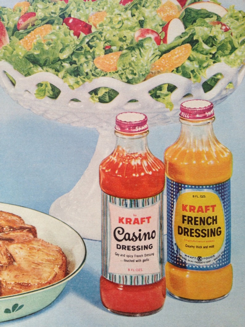 Vintage 1959 Kraft Salad Dressing Ad Paper Ephemera taken ...