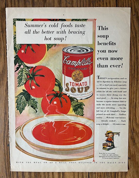 Antique Campbell Soup Original Advertisement Vintage Kitchen - Etsy