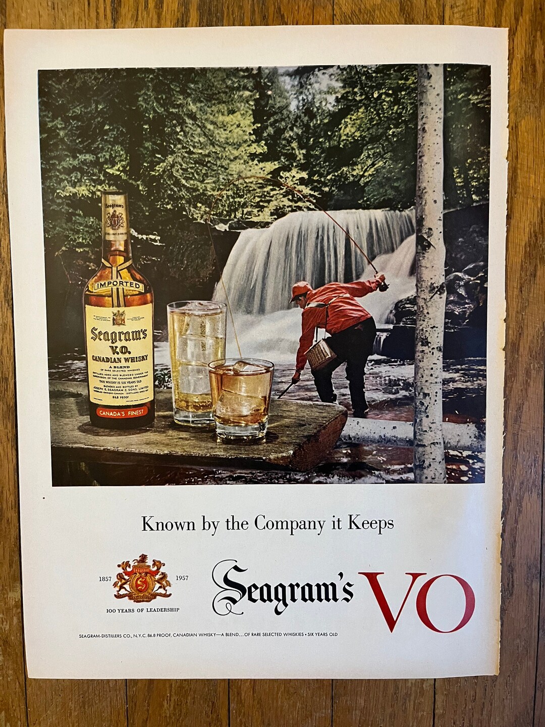 Seagrams VO Canadian Whisky Ad From 1957, It Was Their 100th