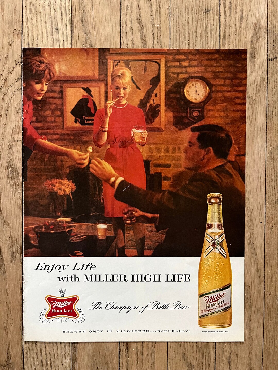 Miller High Life the Champagne of Bottle Beer Original Etsy