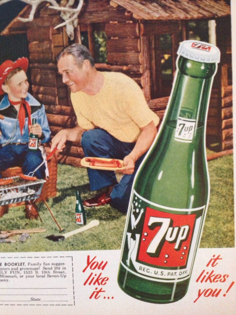 Vintage 7Up Ad Paper Ephemera taken from a 1951 Ladies ...