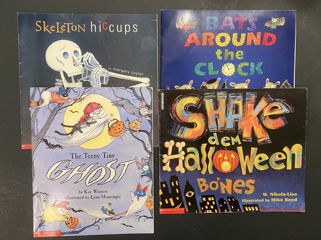 4 Scholastic Halloween Soft Cover Books - the Teeny Tiny Ghost, Bats ...