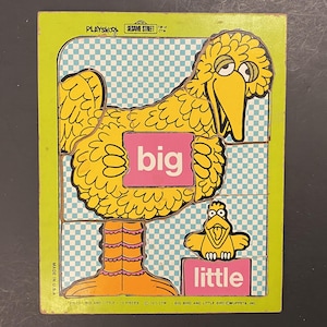 Playskool Big Bird Little Bird Puzzle 13 Wood Pieces Vintage Sesame Street