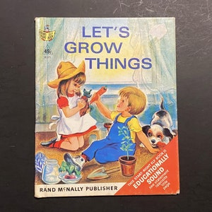 Let's Grow Things, książka o elfach wydawnictwa Rand McNally, autorstwa Iris Tracy Comfort, ilustracje Irmy Wilde, 1967, HB