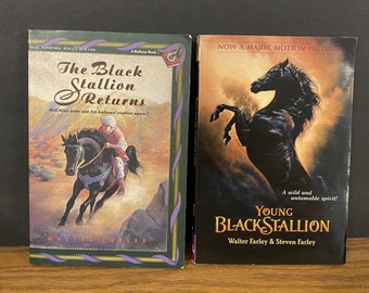 2 Black Stallion Softcover Book, The Black Stallion Returns 1991 van Walter Farley en Young Black Stallion 1989 van Walter en Steven Farley