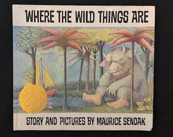 Where the Wild Things Are, histoire et images de Maurice Sendak, édition couverture souple du 25e anniversaire de 1991, lauréat de la médaille Caldecott