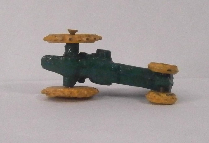 Vintage Reproduction Cast Iron Toy Tractor Green With Yellow Etsy
