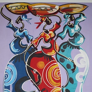 Original African Art / Acrylic Painting / Canvas Wall Art / Wall Decor / Handmade in Ghana