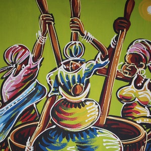 Original African Art / Acrylic Painting / Canvas Wall Art / Wall Decor / Handmade in Ghana