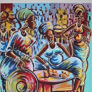 Original African Art / Acrylic Painting / Canvas Wall Art / Wall Decor / Handmade in Ghana