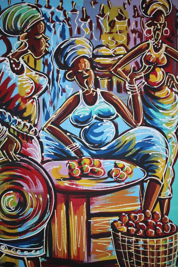 Original African Art / Acrylic Painting / Canvas Wall Art / Wall