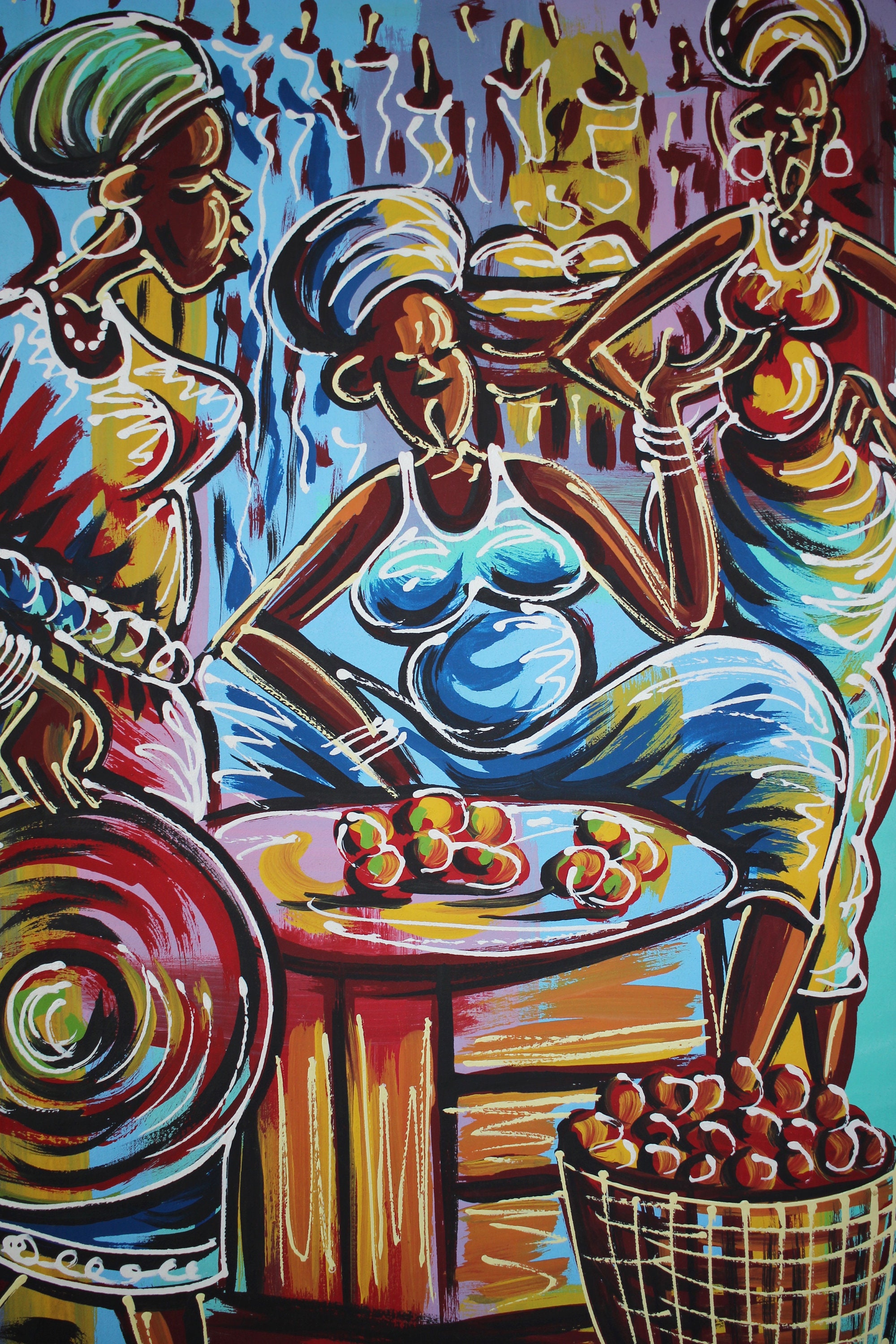Original African Art / Acrylic Painting / Canvas Wall Art / Wall