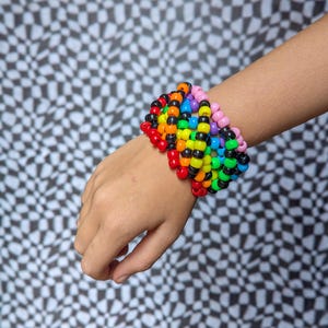 Rainbow Spiral Kandi Cuff