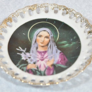 Vintage Miniature Madonna Souvenir Plate