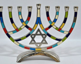 Vintage Enamel Menorah