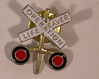 Vintage Operation Lifesaver Railroad Souvenir Lapel Pin