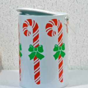 Vintage Ice Bucket with Candy Canes
