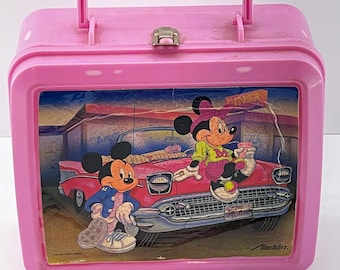 vintage Mickey Mouse Diner boîte à lunch en plastique avec thermos