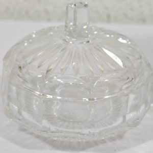 Vintage Cut Glass Covered Candy Dish
