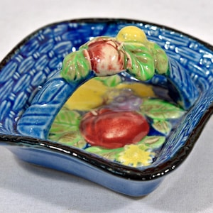 Miniature Porcelain Fruit Basket Made in Japan Vintage