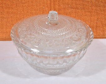 Vintage Cut Glass Covered Candy Dish