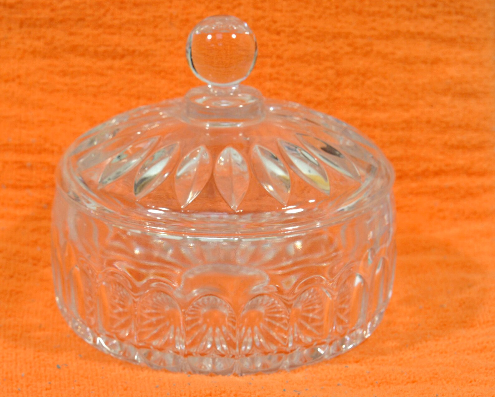 Vintage Cut Glass Covered Candy Dish Etsy