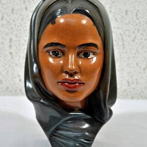 Vintage Chalkware Ethnic Woman of Color Bust