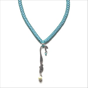 Kit-Kumi Heart Braid with a Diving Mermaid Pendant Necklace image 1