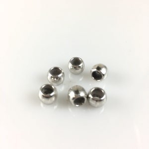 Silver Bighole Beads/6pc 7mm/IN4.5mm