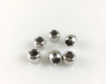 Silver Bighole Beads/6pc