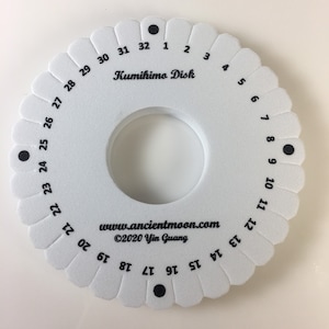 Two in One Small 32-Slot Kumihimo Disk-4 with 7Strand template on the back side, Standard Thickness-10mm image 3