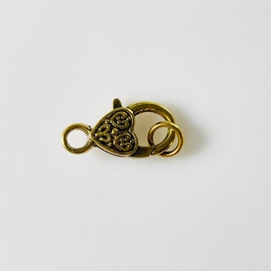 Heart clasp antique gold