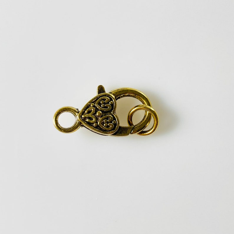 Heart clasp antique gold