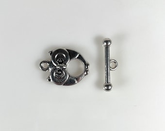 Owl silver Toggle clasp/ 1, 5 or 10 Bulk