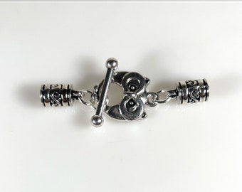 End Cap Owl Toggle Clasp