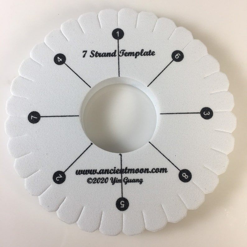 Two in One Small 32-Slot Kumihimo Disk-4 with 7Strand template on the back side, Standard Thickness-10mm image 2