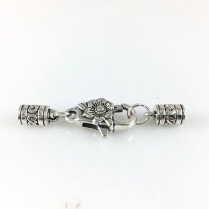 End Cap Flower Clasp Set-IN5 Silver