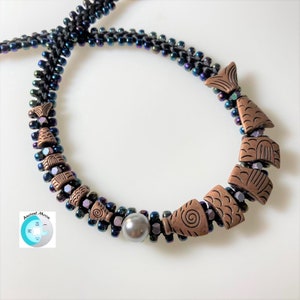 Kit-Beaded Kumihimo Happy Fish Necklace