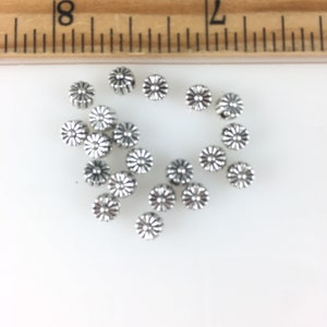 Tinny Silver Alloy 4.5mm daisy beads/20, 50 or 100 BULK image 2