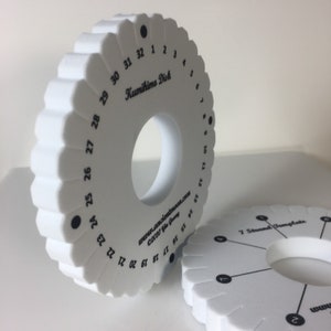 Two in One Small 32-Slot Kumihimo Disk-4&quot; with 7Strand template on the back side, Standard Thickness-10mm
