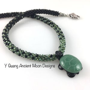 Kit-Beaded Kumihimo Turtle Necklace