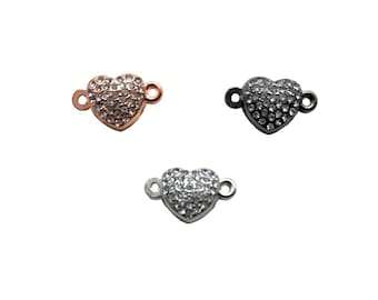 One or Six rhinestone magnetic Heart clasps